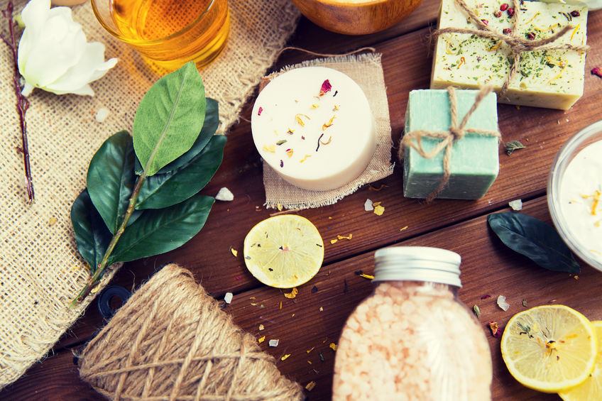 79310678 - close up of body care cosmetic products on wood